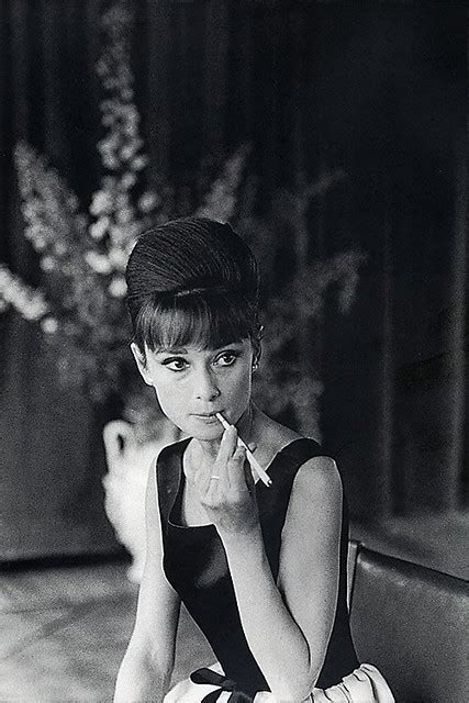 Audrey Hepburn British Actress Film And Fashion Icon Smoking Cigarette