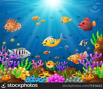 Cartoon illustration of under the sea — Stockphotos.com