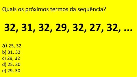 SEQUÊNCIA LÓGICA ALTERNADA VENHA RESOLVER A GENTE YouTube