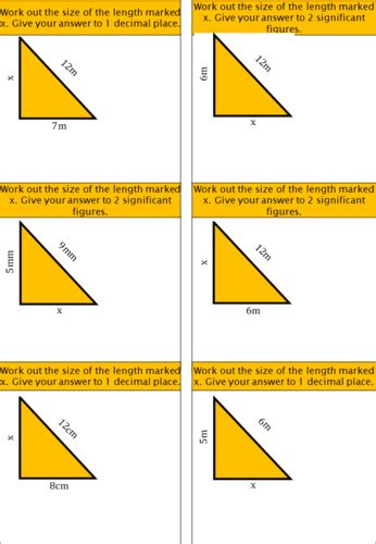 Pythagoras Theorem Differentiated Worksheets Teaching Resources