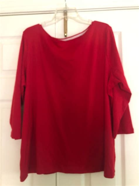 Talbots Plus Size 2x Pima Cotton Red Tee Top Blouse Women Stylish Cut Ebay