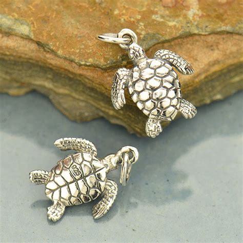 Sterling Silver Sea Turtle Charm Beach Charm