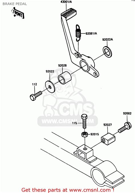 Kawasaki ZX900A1 1984 EUROPE UK FR GR IT NR SD BRAKE PEDAL Buy