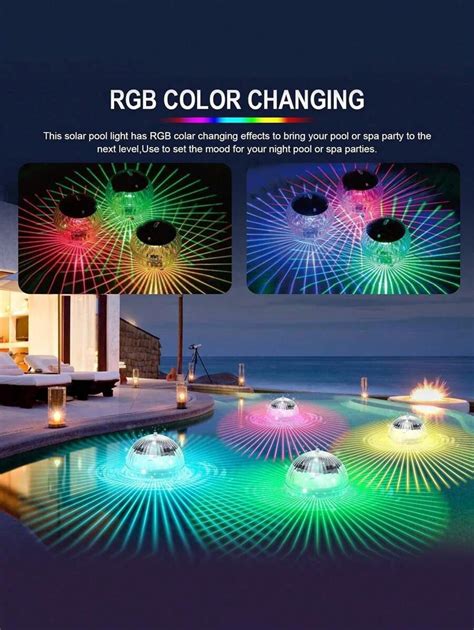 Solar Floating Pool Light Waterproof Led Color Changing Solar Pond