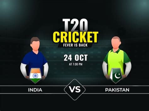 Premium Vector T20 Cricket Match Between India Vs Pakistan With