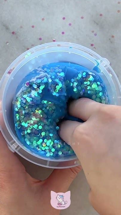 Storebought Slime Asmr 💙 Confetti Cotton Candy Slimygloop Youtube