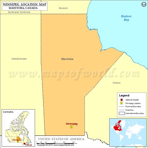 Where Is Winnipeg Located In Canada Map