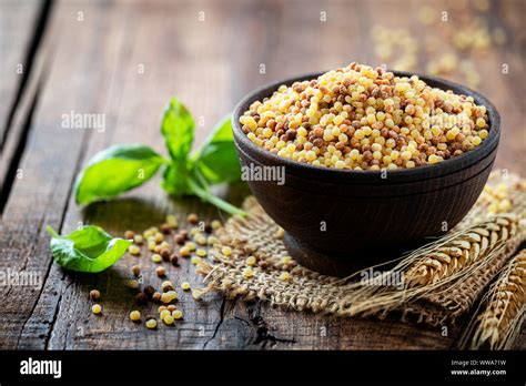 Fregola Sarda With Fresh Basil Traditional Durum Wheat Ball Shaped