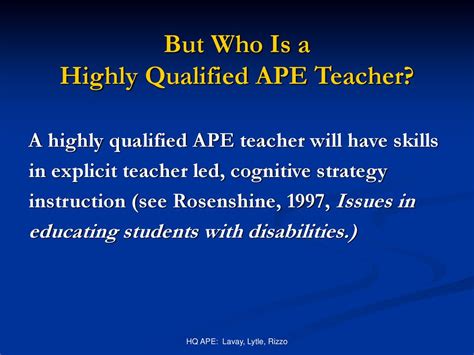 Preparing Highly Qualified Ape Teachers Ppt Download