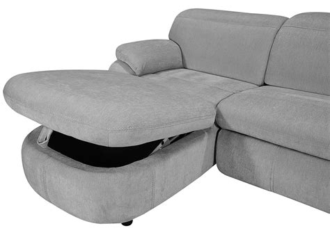 Brooklyn Gray Pc Power Sectional W Adjustable Headrests Chaise