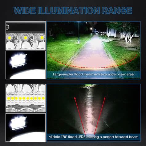 Beeyeo Led Light Pods Oif8 4 Inch Led Light Bars 240w 24000lm Spot