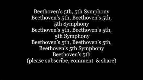 Beethovens 5th Fifth Symphony Lyrics Words Text Sing Along Music Song Ludwig Sing And Learn