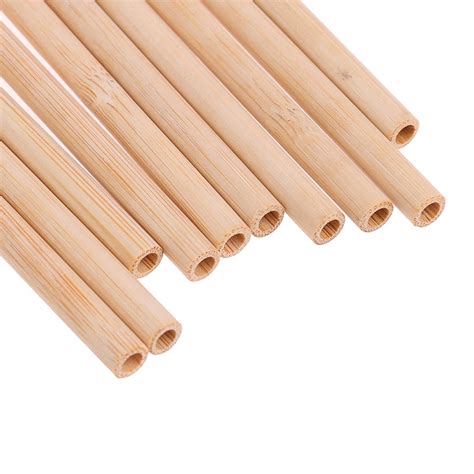 FCC 10pcs Bamboo Drinking Straws Reusable Eco Friendly Party Kitchen