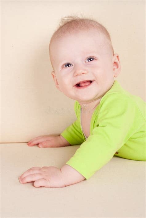 Baby Lying On Sofa Stock Image Image Of Baby Beautiful 20230951