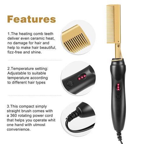 Buy Hot Comb Electric Professional Electrical Straightening Comb High Heat Press Comb Hot