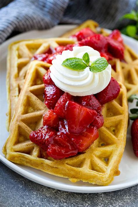 These Strawberry Waffles Are Light And Crispy Homemade Waffles