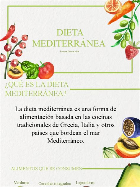 Dieta Mediterranea Pdf Dieta Mediterránea Alimentos