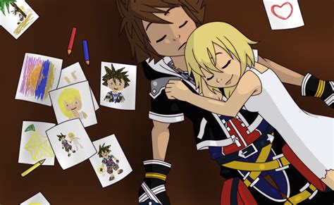 Kingdom Hearts Sora And Namine Kissing