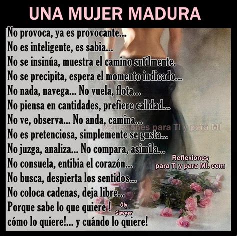 Reflexiones para TI y para MÍ UNA MUJER MADURA