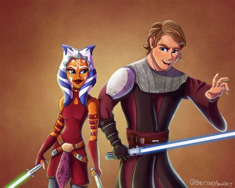 Ahsoka Tano Anakin Skywalker Star Wars Art Print Clone Wars | Etsy