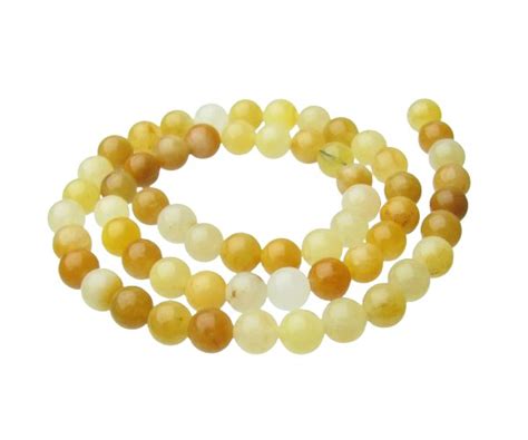 Yellow Jade Gemstone Round Beads Mm Strand My Beads