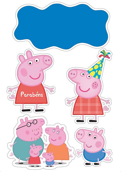 Lindo topo de bolo para festa de aniversário tema da peppa pig