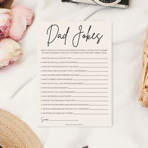 Dad Jokes Baby Shower Game, Editable Baby Shower Game, Funny Jokes and ...