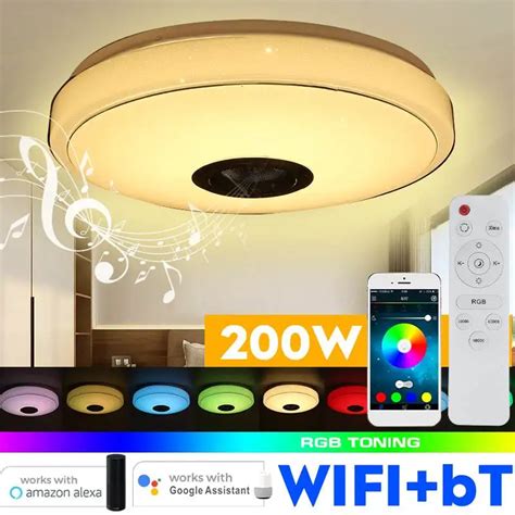 Plafonnier LED Intelligent Avec T L Commande Wi Fi RVB Moderne Musique