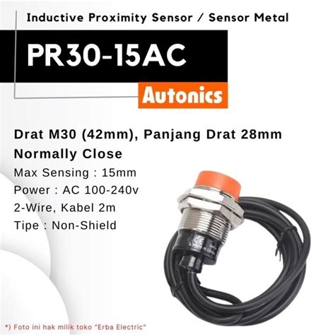 Jual Autonics Pr30 15Ac Induktif Proximity Sensor Metal Besi 2 Wire Ac