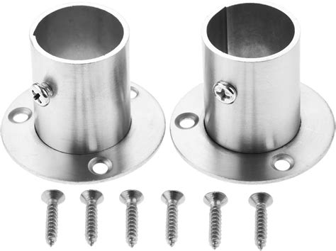 Hicello Lot De 2 Supports Avec Bride INOX Pour Tringle De Penderie