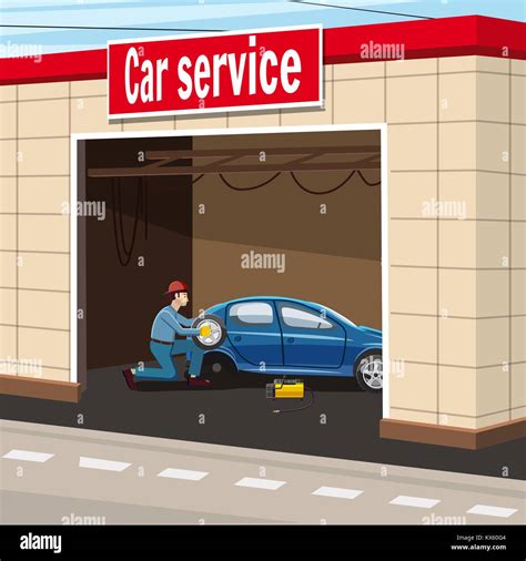 Car service garage concept, cartoon style Stock Vector Image & Art - Alamy