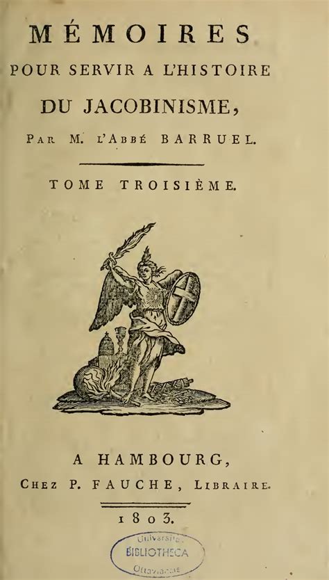 Mémoires pour servir a l histoire du jacobinisme Tome 3 par M l