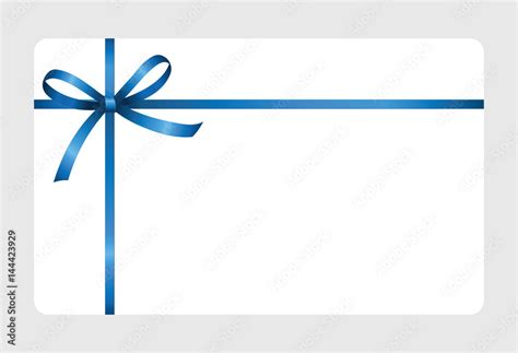 Gift certificate, Gift Card With BlueRibbon And A Bow on white ...