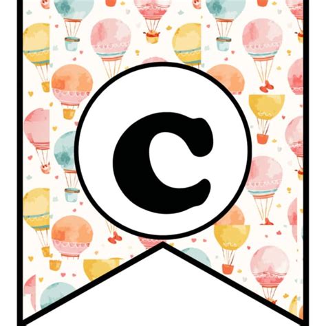 Hot Air Balloons Bunting Bulletin Board Letters Alphabets AndClassroom