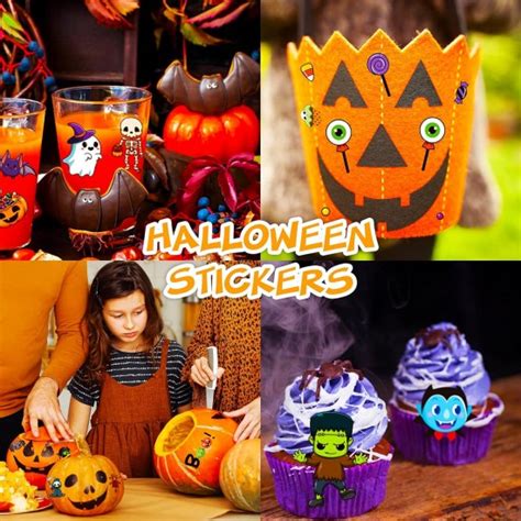 100-Sheets Kids Halloween Stickers for Kids and Adult, Vinyl ...