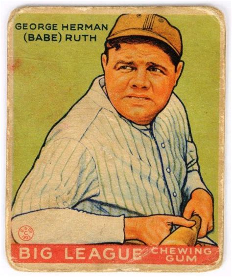 1933 Goudey No. 181 Babe Ruth Rookie Card. : Lot 1032