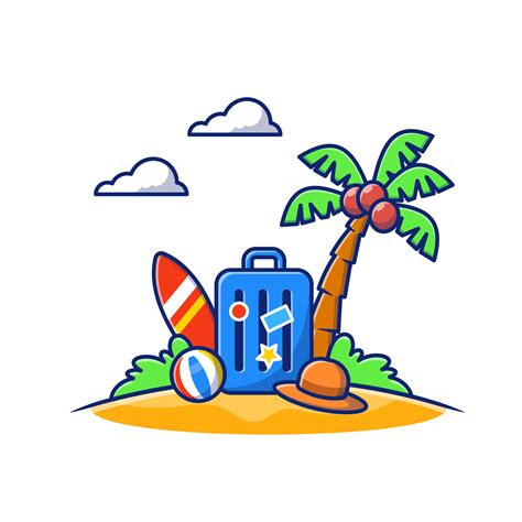 Summer Vacation Travel Cartoon Vector Icon Illustration. Travel Icon ...