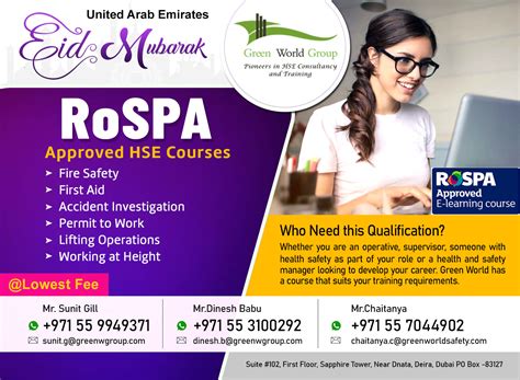 RoSPA Approved HSE Courses In United Arab Emirates Green World Group