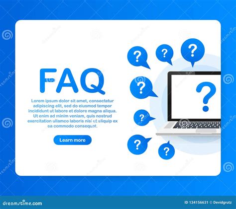 Frequently Asked Questions Faq Banner Computer With Question Icons