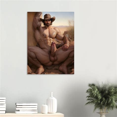 Gay Poster Naked Man Cowboy Lgbtq Print Hot Guy Pride Wall Etsy Australia