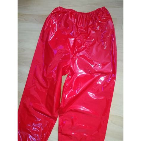 Adult SISSY GUMMIHOSE PVC Hose LACK Sporthose Gummi Unisex PLASTIC TROUSERS