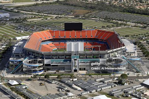 Aerial photography of Dolphin Stadium, site of Super Bowl XLI, on ...