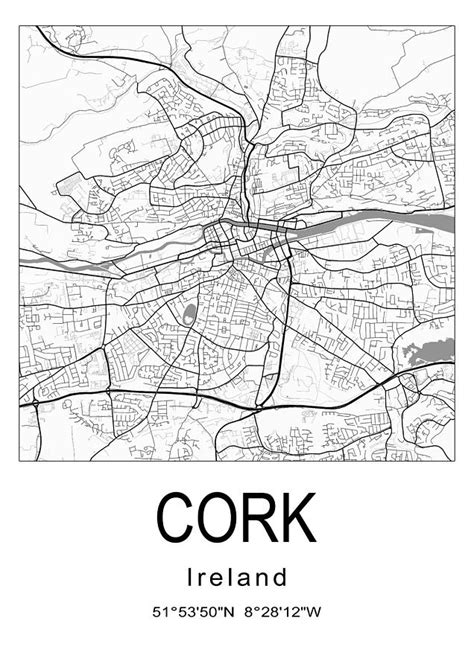 Cork Ireland City Map Pop Art Digital Art By Dandi Studio Fine Hot