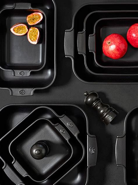 Appolia Ceramic Rectangular Baker Satin Black Cm In Peugeot