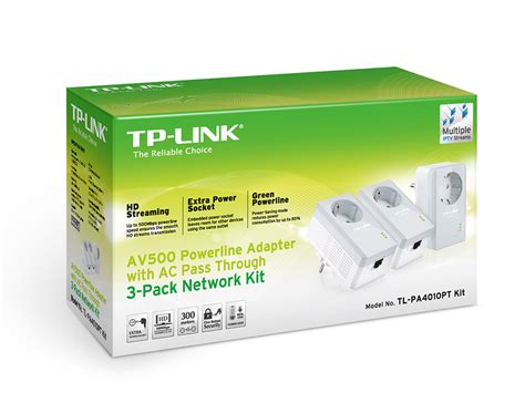 Tl Pa P Tkit Av Powerline Adapter Triple Kit Mit Frontsteckdose