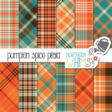 Pumpkin Spice Plaid Autumn Plaid Patterns Northern Whimsy Design