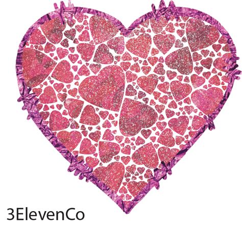 double heart semi-transparent decal – 3ElevenCo