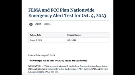 Fema And Fcc Plan Nationwide Emergency Alert Test For Oct 4 2023