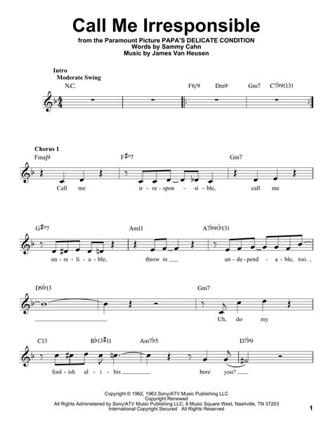 Call Me Irresponsible Sheet Music Michael Bublé Pro Vocal