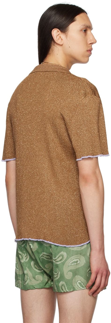 Jacquemus Brown Le Raphia La Maille Prata Shirt Jacquemus